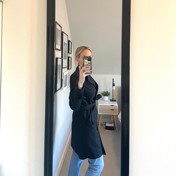 Elie Tahari Black Trench Coat - Picture 7 of 9